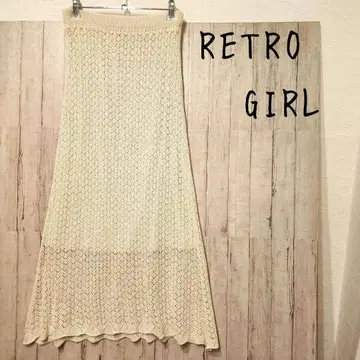 RETRO GIRL 레트로걸 니트 스커트 크로 셰 뜨개질 아이보리 M