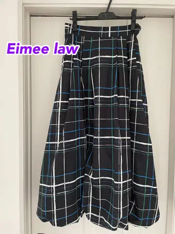 Eimee law 체크 무늬 벌룬 롱 스커트