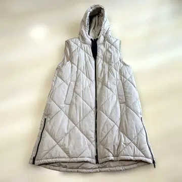 ZARA 롱 다운 베스트 롱 베스트 자켓 베이지 L