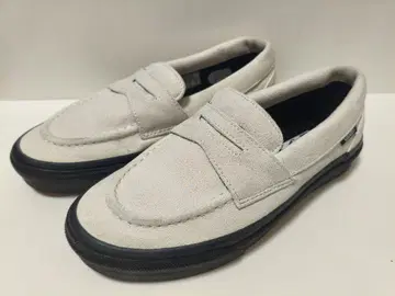 새상품급 Vans 스케이트 로퍼 스웨이드 화이트 24cm