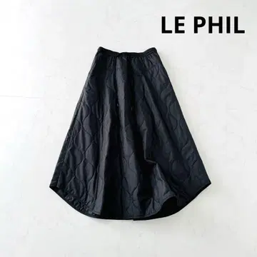루피 리몬타 퀼팅 플레어 스커트 블랙
