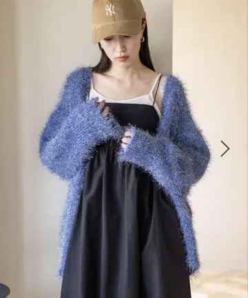 로리즈팜 라메 샤기 가디건 롱