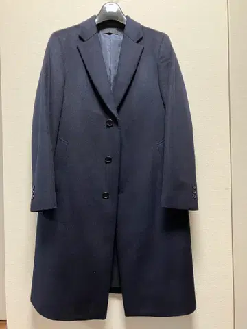 네이비 울 캐시미어 체스터 코트 3버튼 UNIQLO S사이즈