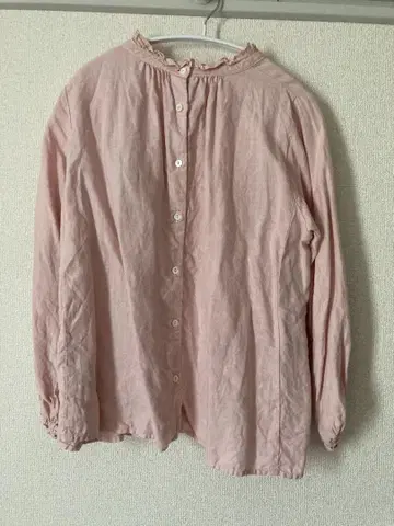nest robe 네스트로브 천연염색 린넨 스탠드 프릴 블라우스
