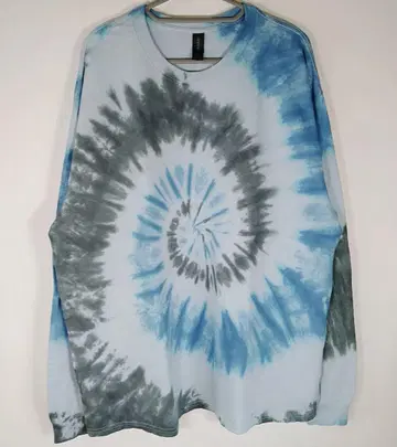 W15 타이다이 염색 XL 남성용 긴팔 롱티 GILDAN 블랙 x 블루