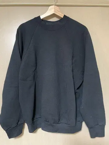 90s 헤인즈 래글런 맨투맨 블랙 무지 XL