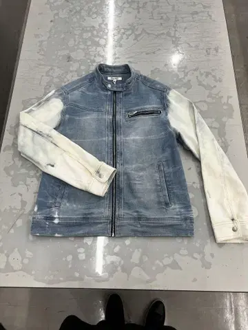 00s bleach denim jacket oilcake y2k