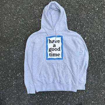 초인기 Have a good time 후드티 구제 의류 그레이