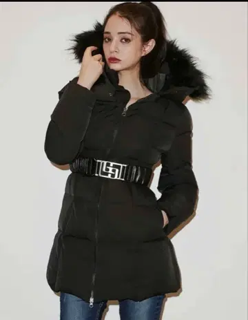 GYDA 롱 다운 자켓 벨트 없음