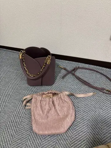 버킷형 퍼플 숄더백