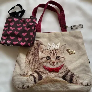 think Bee! 고양이 패턴 토트백