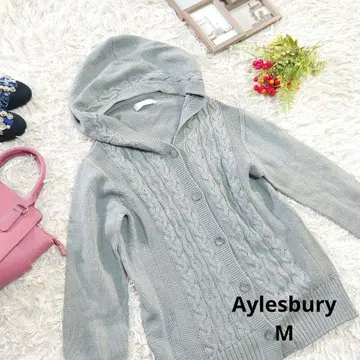 새상품급 일본제 Aylesbury 후드 부착 니트 가디건 ( M )