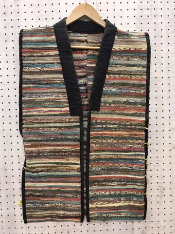 빈티지 핸드메이드 구제 의류 기모노 찢어 짜기 베스트 조끼