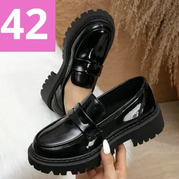 즉시 발송 로퍼 통굽 스타일업 블랙 봄/여름/가을/겨울 빈티지풍 42