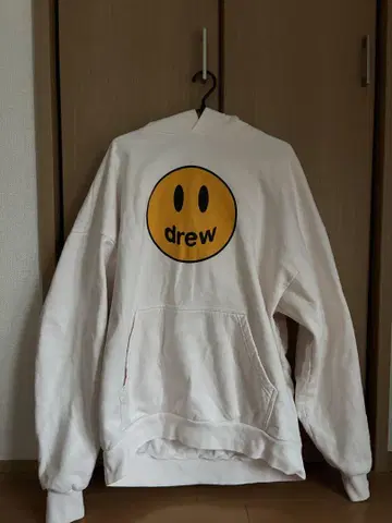 drew 스마일리 페이스 후드티 화이트