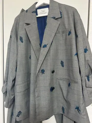 Ameri CHECK FLOWER PAPA JACKET 셋업