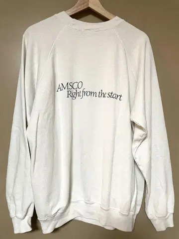 90s 래글런 usa 화이트 맨투맨 빈티지