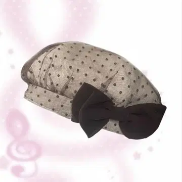 모리걸 베레모 히메카지 페어리 그런지 도트 리본 액시즈 헤이세이