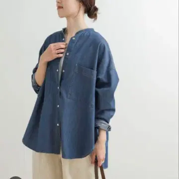 어반 리서치 도어즈 데님 밴드 카라 셔츠 2025SS