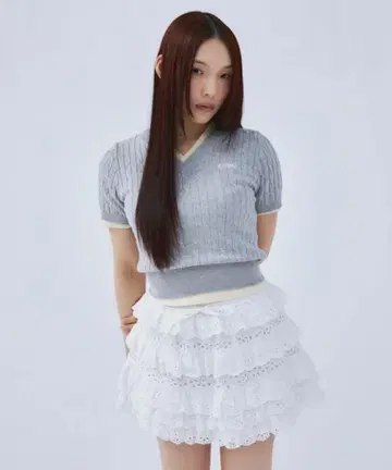 EIMY ISTOIRE 티어드 미니 스커트 화이트