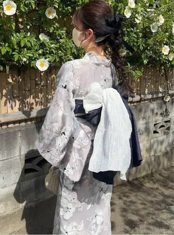 GRL 그레일 3 2way 오간자 꽃무늬 세퍼레이트 유카타