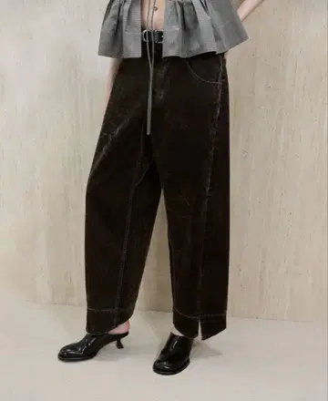 루즈핏 저스트 데님 다크 브라운 36