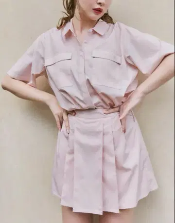 Herlipto ArmaceShortSleeve Romper 핑크