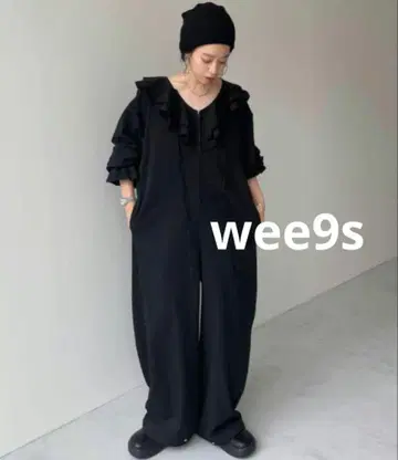 새상품급 wee9s 멀티웨이 프릴 올인원 점프수트 블랙