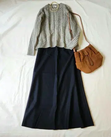 마가렛호웰 네이비 롱 스커트 맥시 길이 A라인 플레어 구택