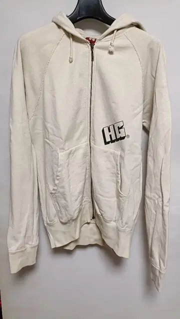 Hysteric Glamour 아이보리 후드티 캡 앞뒤 패턴 있음