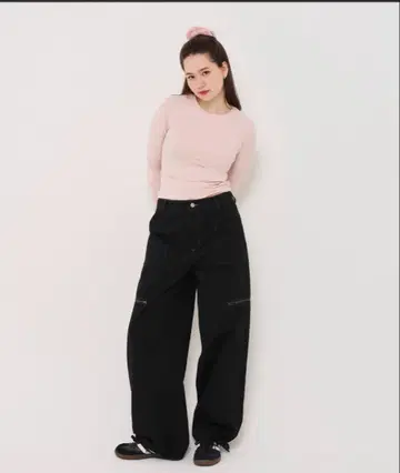 TINA:JOJUN 드로스트 코튼 와이드 팬츠
