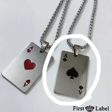 카드놀이 디자인 목걸이 스페이드 남녀 공용