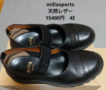 milla sports 4E 블랙 가죽 신발 15400엔