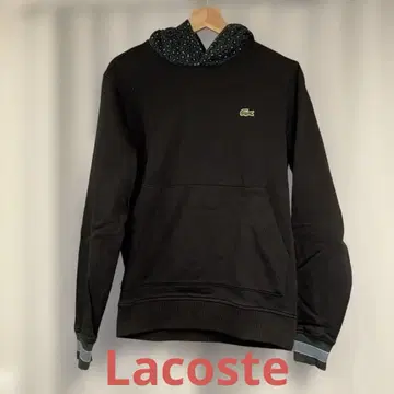 Lacoste 블랙 후드티 도트 무늬 후드 부착 컨디션 최상