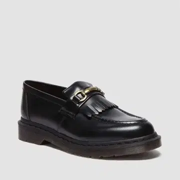 [ 새상품 ] Dr.Martens 블랙 프린지 로퍼 골드 버클