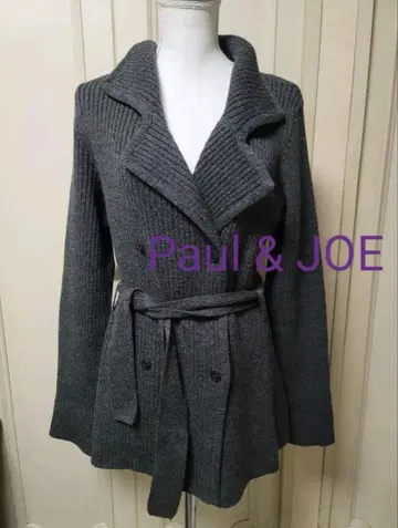 Paul & JOE 그레이 더블 브레스트 니트 코트