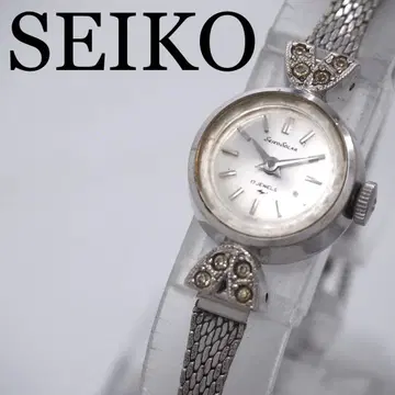 739 SEIKO 수동 와인딩 여성용 시계 실버 화이트 빈티지