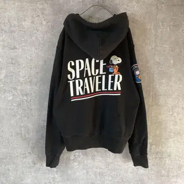 ALPHA INDUSTRIES 스누피 후드 맨투맨 블랙 S 사이즈