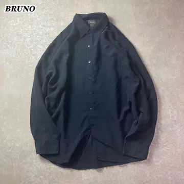 BRUNO 레이온 x 폴리 마이크로스웨이드 셔츠 블랙 XL K009