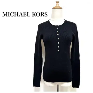 MICHAELKORS 마이클코어스 리브 니트 티셔츠 M 블랙