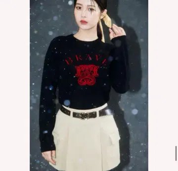 snidel Sustainable 모티브 자카드 니트 풀오버