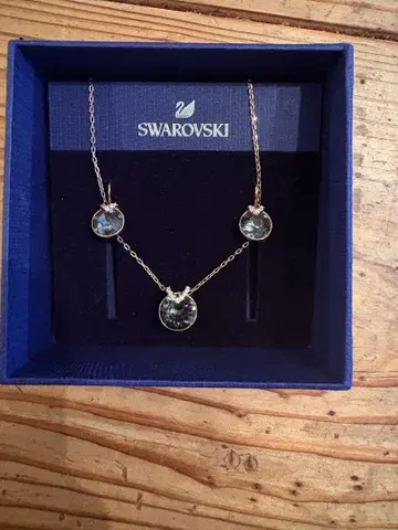 Swarovski 목걸이 귀걸이 세트 골드 파랑