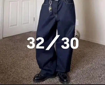 GAP 슈퍼 배기 데님 다크 링크 32W30L
