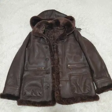 [ 고급 고품질 ] USARMY B-7 양가죽 무스탕 자켓 LL 브라운