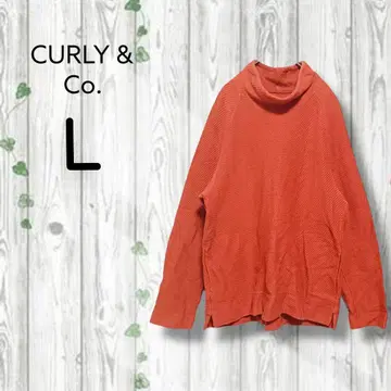 curly&co. 터틀넥 스웨터풍 트레이닝복 긴팔 포켓 오렌지