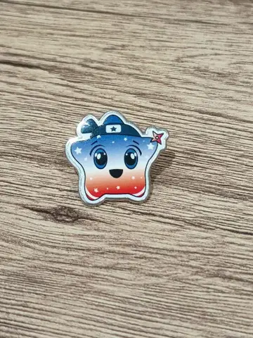 만박 미국관 마스코트 캐릭터 핀 배지