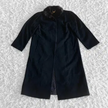 ALTO CAPPOTTO 캐시미어 혼방 롱 코트 M 블랙 퍼 옷깃