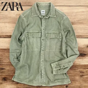 10M278 ZARA 컬러 데님 셔츠 자켓 커버올 봄/가을 M