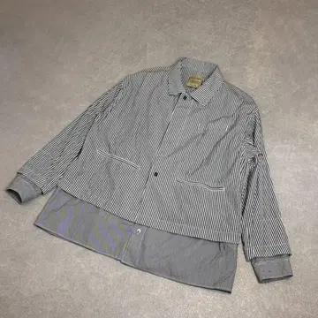 UNITED TOKYO 코튼 레이어드 셔츠 화이트 x 블랙 사이즈 1