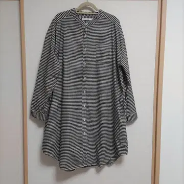 선밸리 제품 염색 옥스 깅엄 체크 셔츠 튜닉